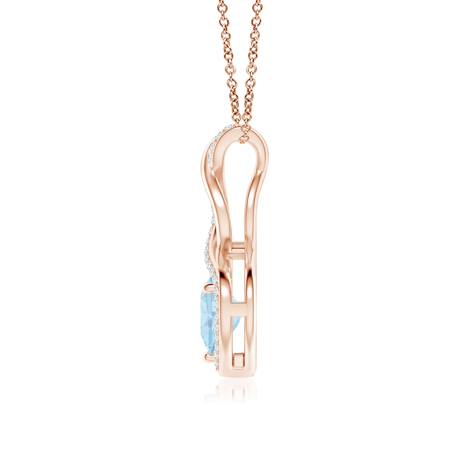 7mm AA Heart-Shaped Aquamarine Infinity Pendant with Diamond Accents in Rose Gold side 199