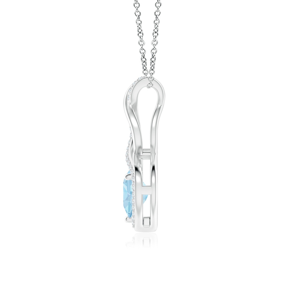 7mm AAA Heart-Shaped Aquamarine Infinity Pendant with Diamond Accents in White Gold side 199