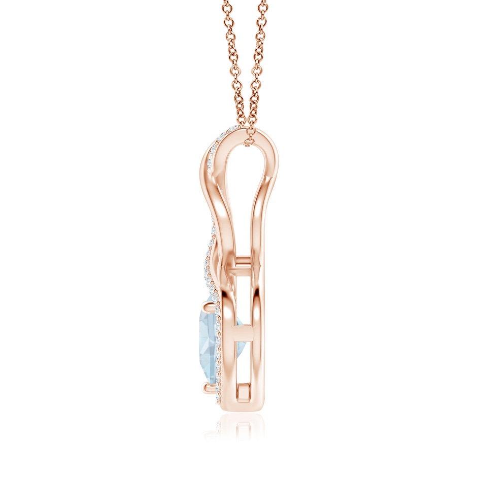 8mm A Heart-Shaped Aquamarine Infinity Pendant with Diamond Accents in Rose Gold side 199