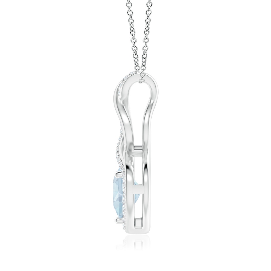 8mm A Heart-Shaped Aquamarine Infinity Pendant with Diamond Accents in S999 Silver side 199