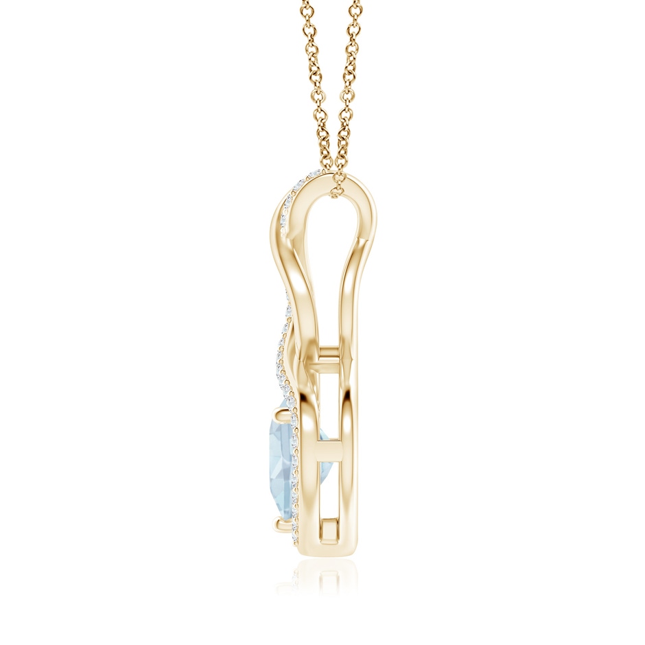 8mm A Heart-Shaped Aquamarine Infinity Pendant with Diamond Accents in Yellow Gold side 199