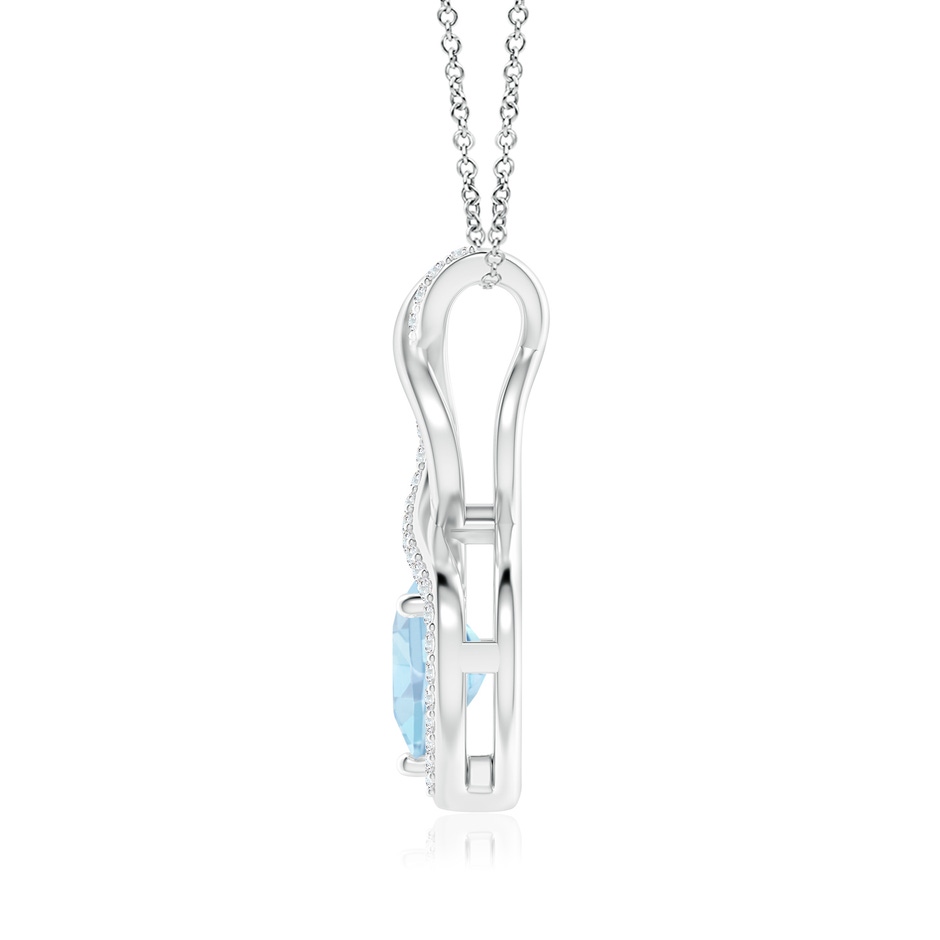 8mm AA Heart-Shaped Aquamarine Infinity Pendant with Diamond Accents in White Gold side 199