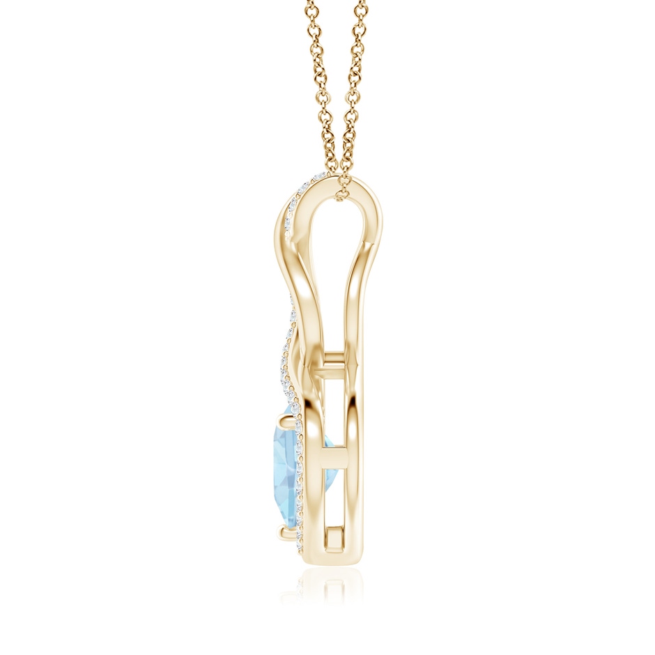 8mm AA Heart-Shaped Aquamarine Infinity Pendant with Diamond Accents in Yellow Gold side 199