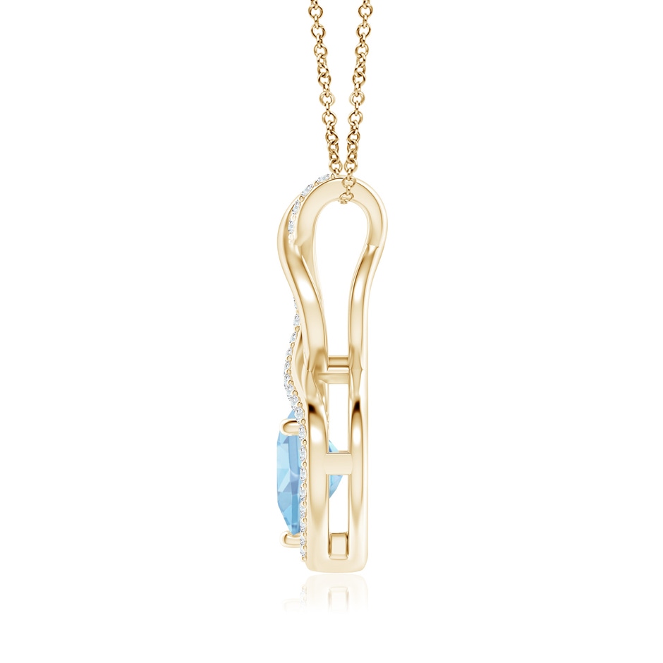 8mm AAAA Heart-Shaped Aquamarine Infinity Pendant with Diamond Accents in 18K Yellow Gold side 199