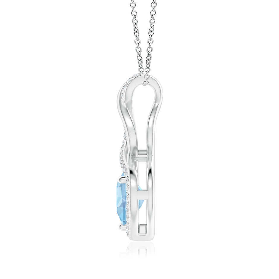 8mm AAAA Heart-Shaped Aquamarine Infinity Pendant with Diamond Accents in White Gold side 199