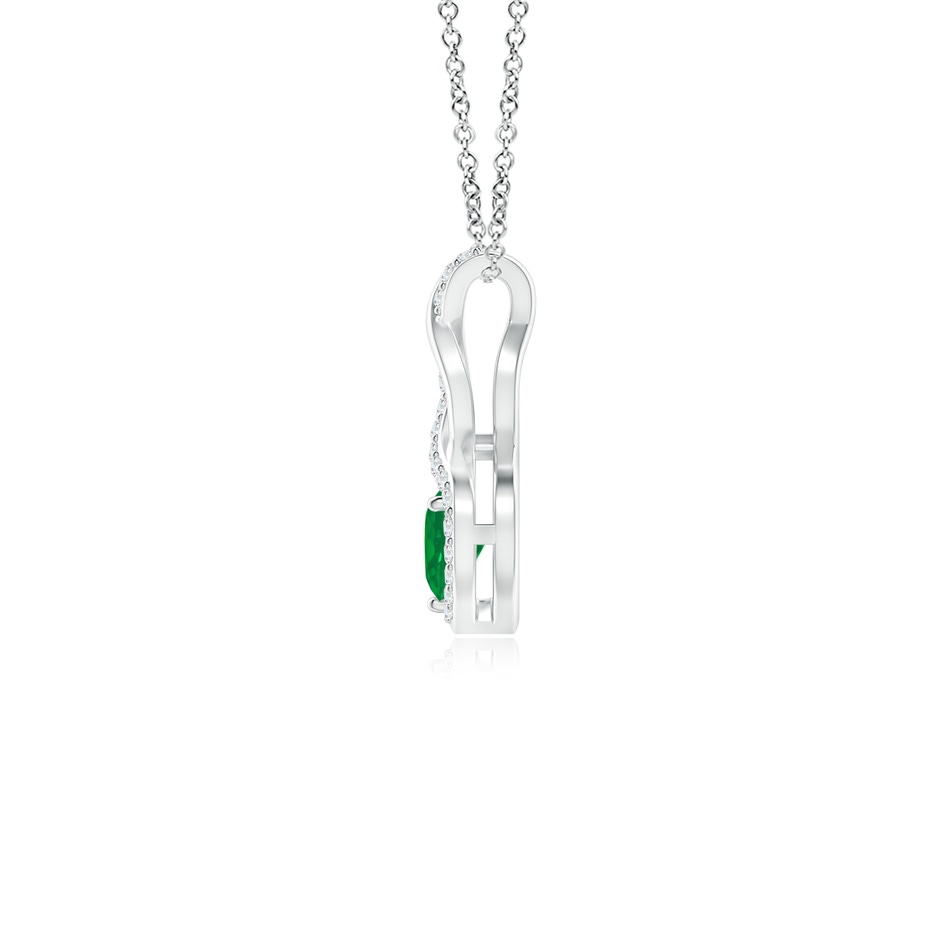 4mm AA Heart-Shaped Emerald Infinity Pendant with Diamond Accents in P950 Platinum side 199
