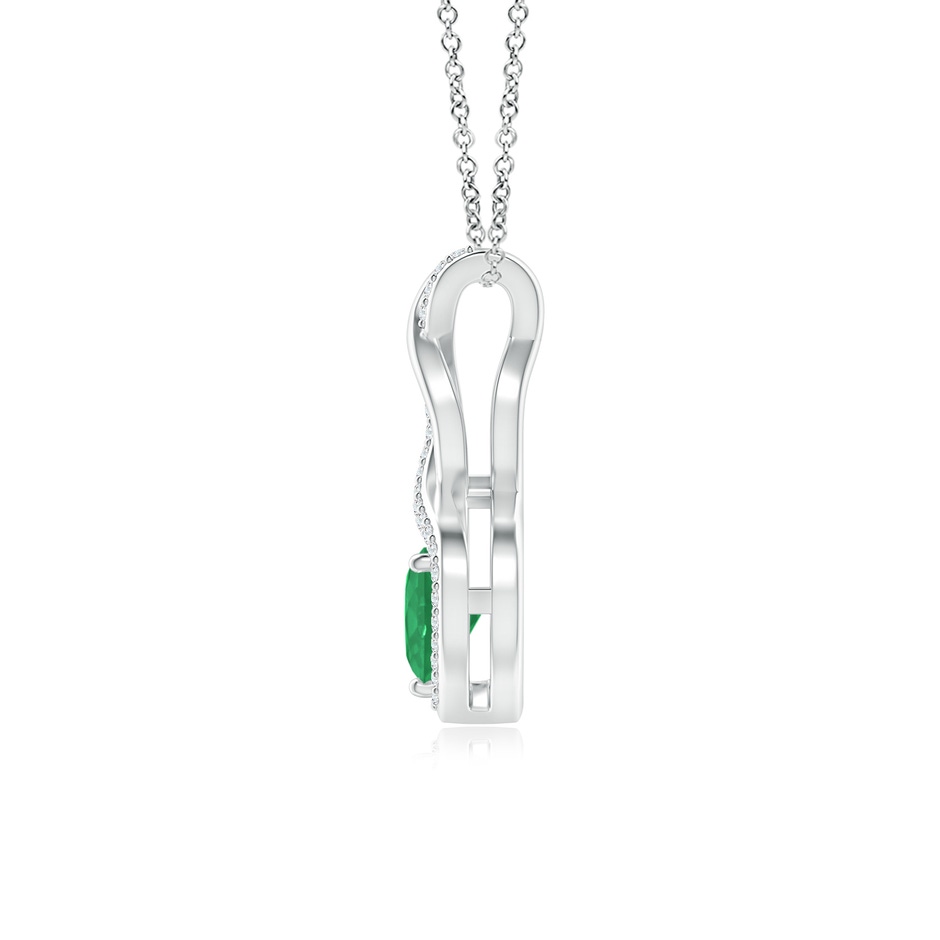 6mm A Heart-Shaped Emerald Infinity Pendant with Diamond Accents in P950 Platinum side 199