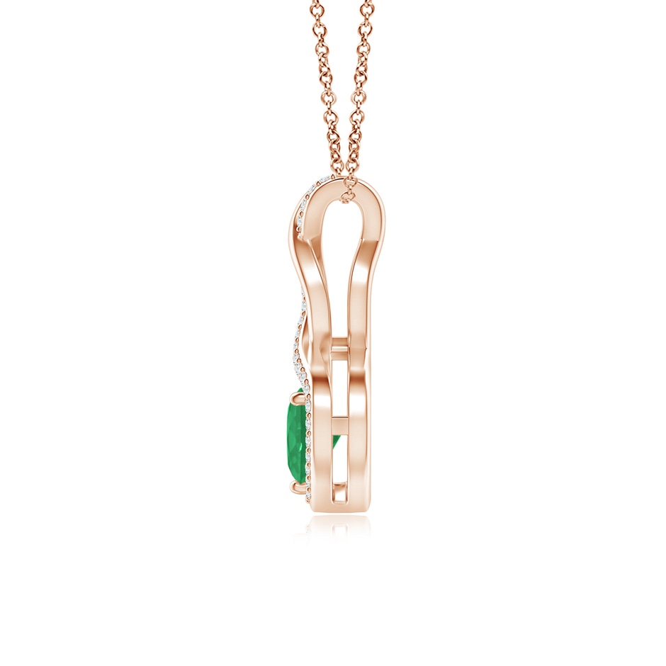 6mm A Heart-Shaped Emerald Infinity Pendant with Diamond Accents in Rose Gold side 199
