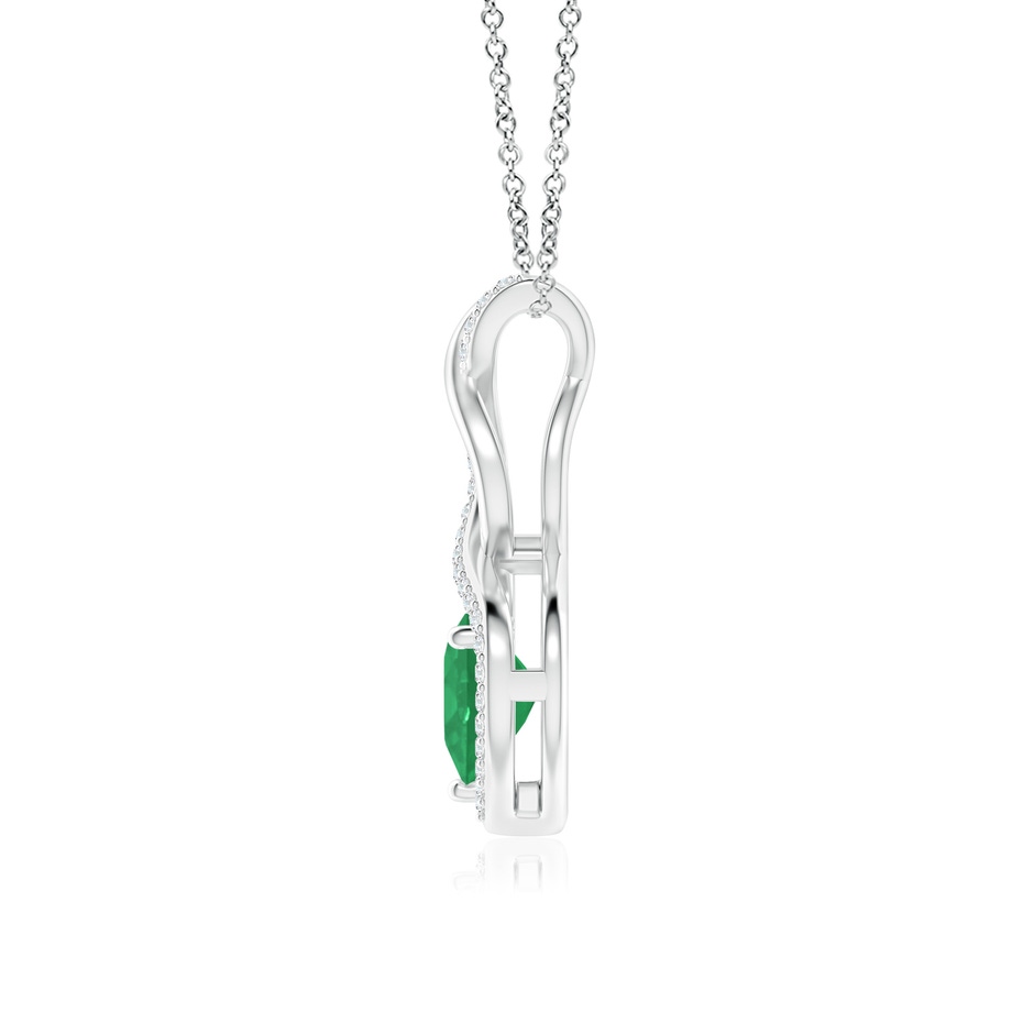 7mm A Heart-Shaped Emerald Infinity Pendant with Diamond Accents in P950 Platinum side 199