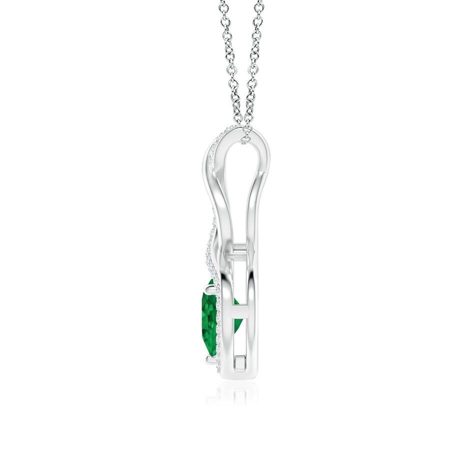 7mm AAA Heart-Shaped Emerald Infinity Pendant with Diamond Accents in P950 Platinum side 199