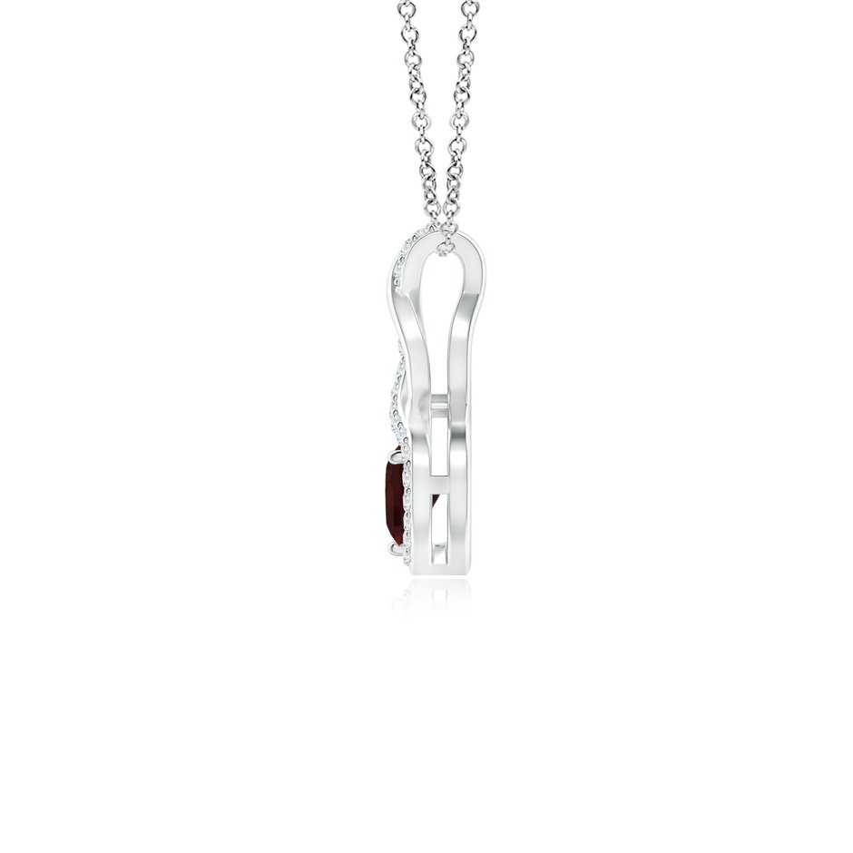4mm A Heart-Shaped Garnet Infinity Pendant with Diamond Accents in P950 Platinum side 199