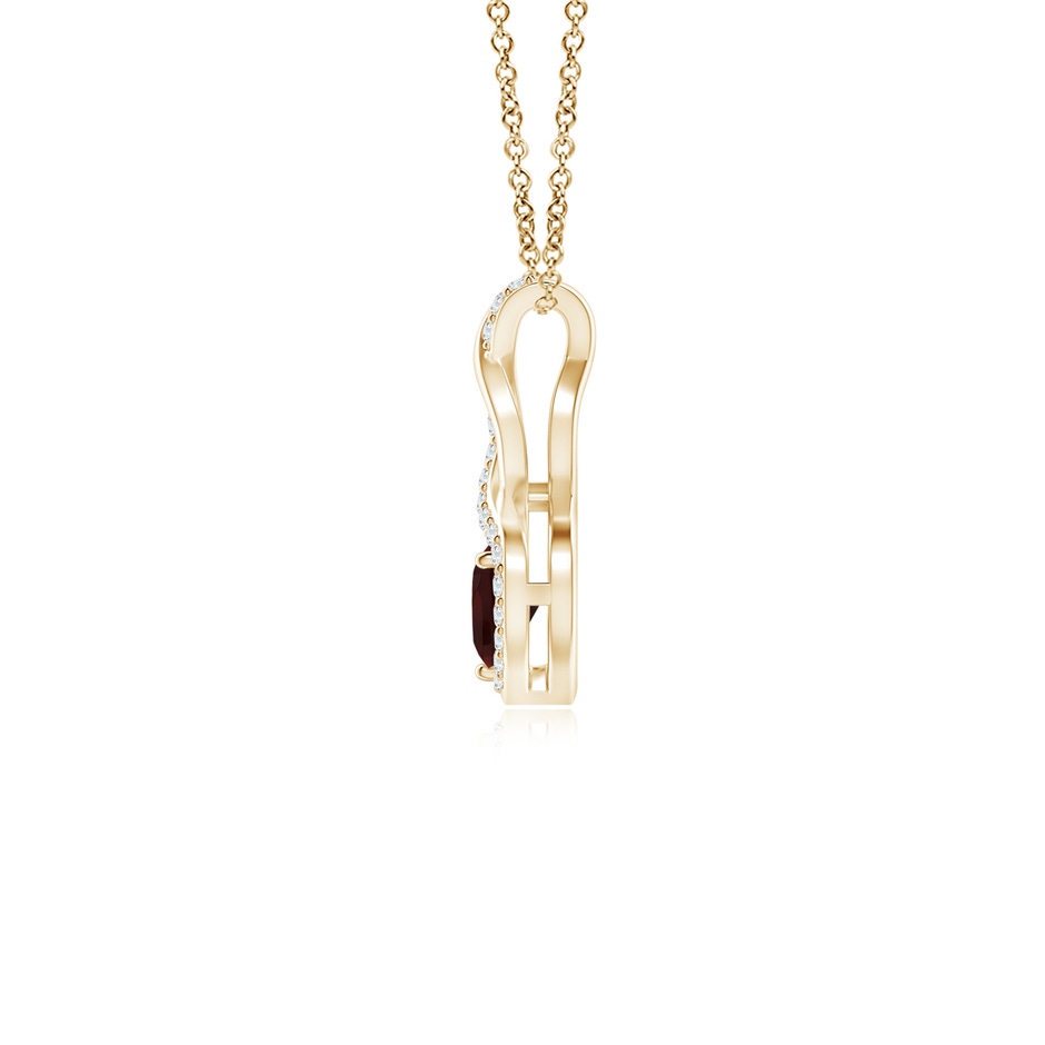 4mm A Heart-Shaped Garnet Infinity Pendant with Diamond Accents in Yellow Gold side 199