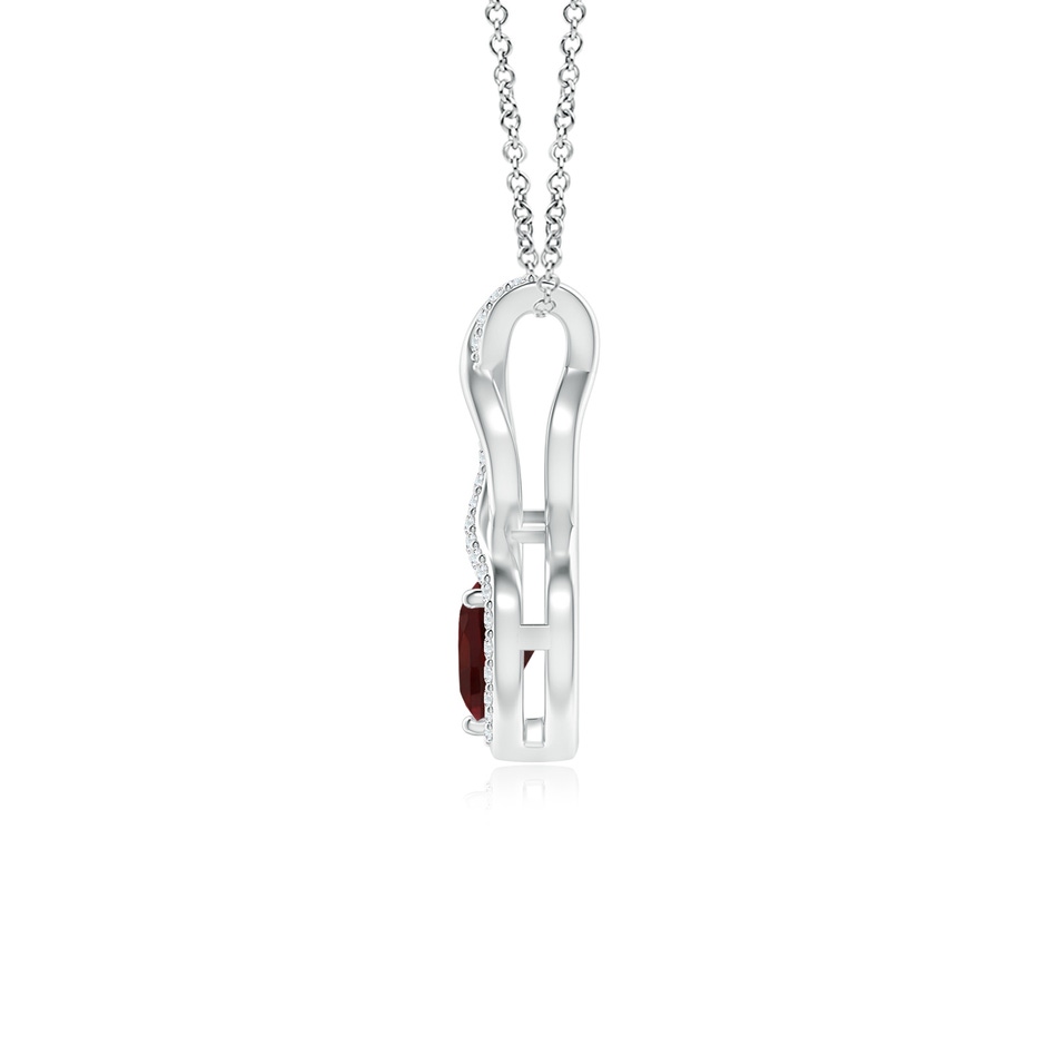 5mm AA Heart-Shaped Garnet Infinity Pendant with Diamond Accents in White Gold side 199