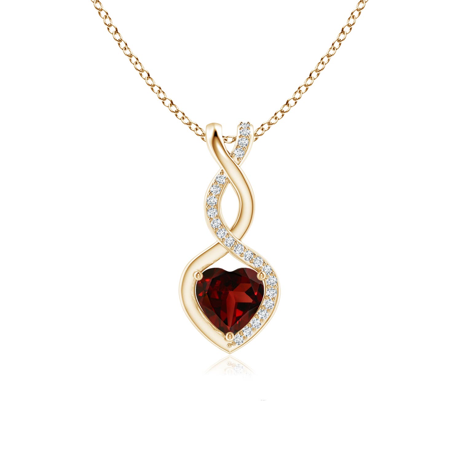 Luckyshine Heart Shaped Fire Red Garnet Necklace – Platinum Plated Copper, 1 Inch Pendant