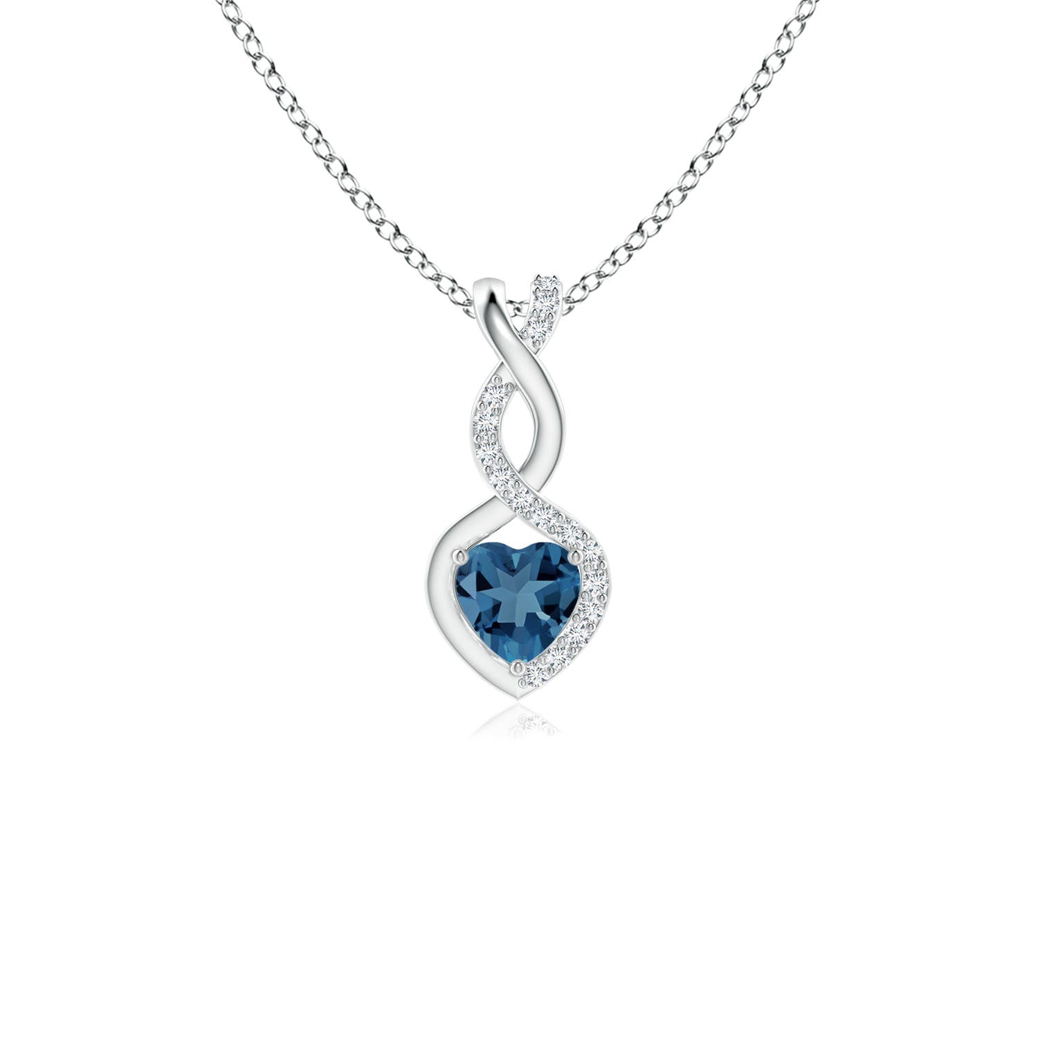 A - London Blue Topaz / 0.35 CT / 14 KT White Gold