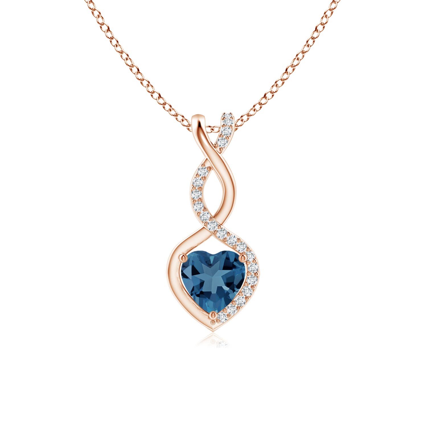 A - London Blue Topaz / 0.64 CT / 14 KT Rose Gold