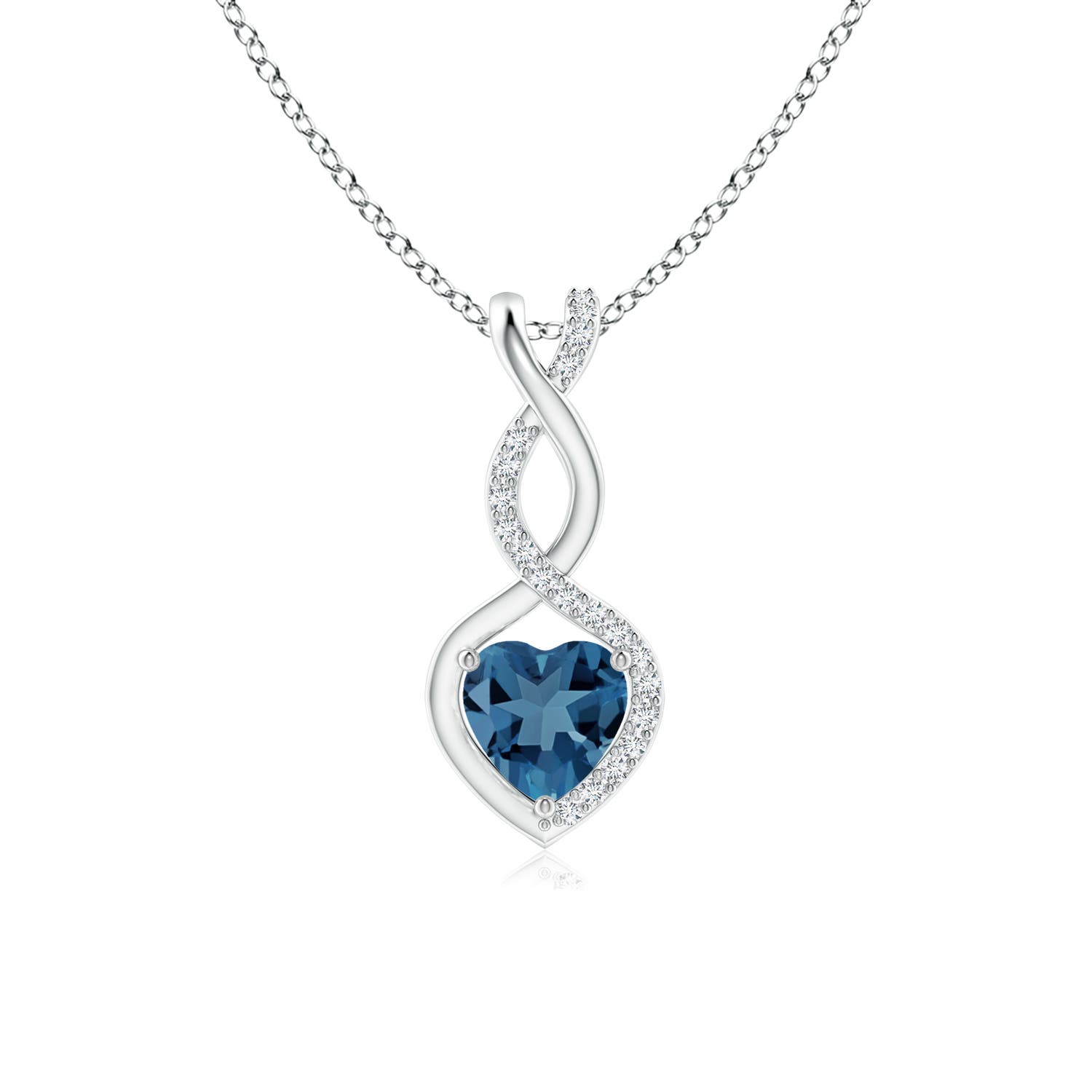 A - London Blue Topaz / 0.64 CT / 14 KT White Gold