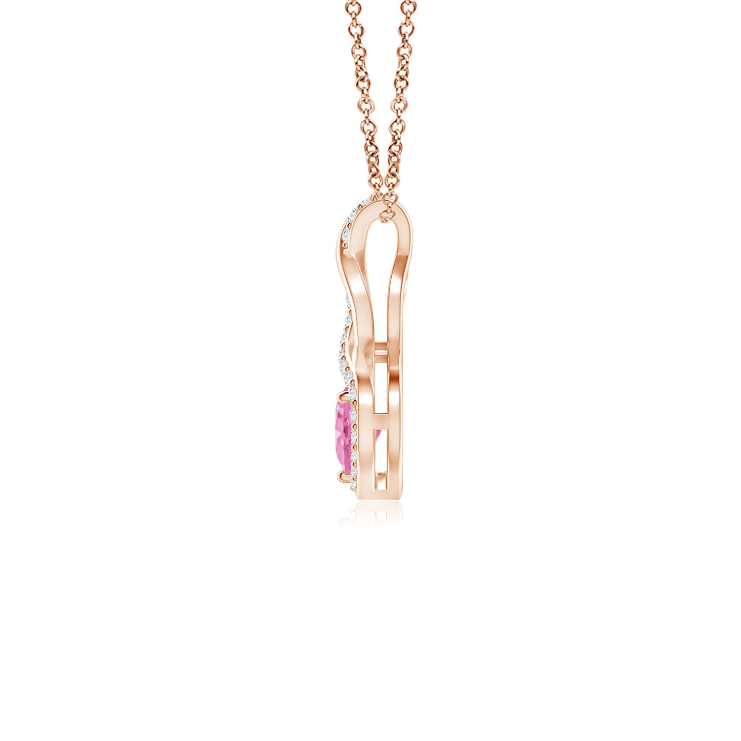 A - Pink Sapphire / 0.3 CT / 14 KT Rose Gold