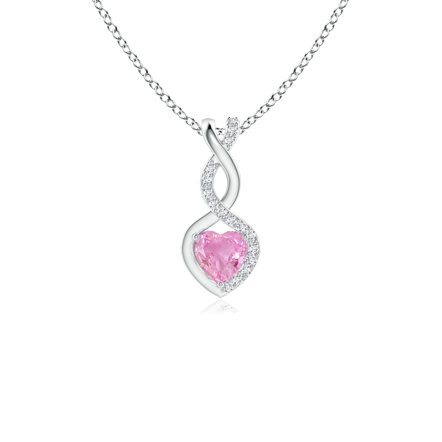 A - Pink Sapphire / 0.3 CT / 14 KT White Gold