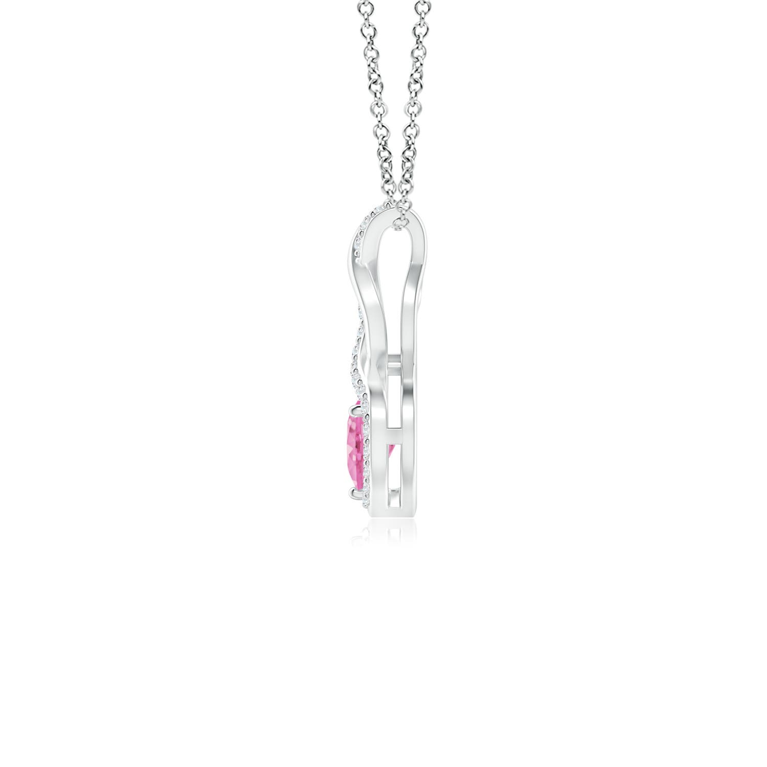 A - Pink Sapphire / 0.3 CT / 14 KT White Gold