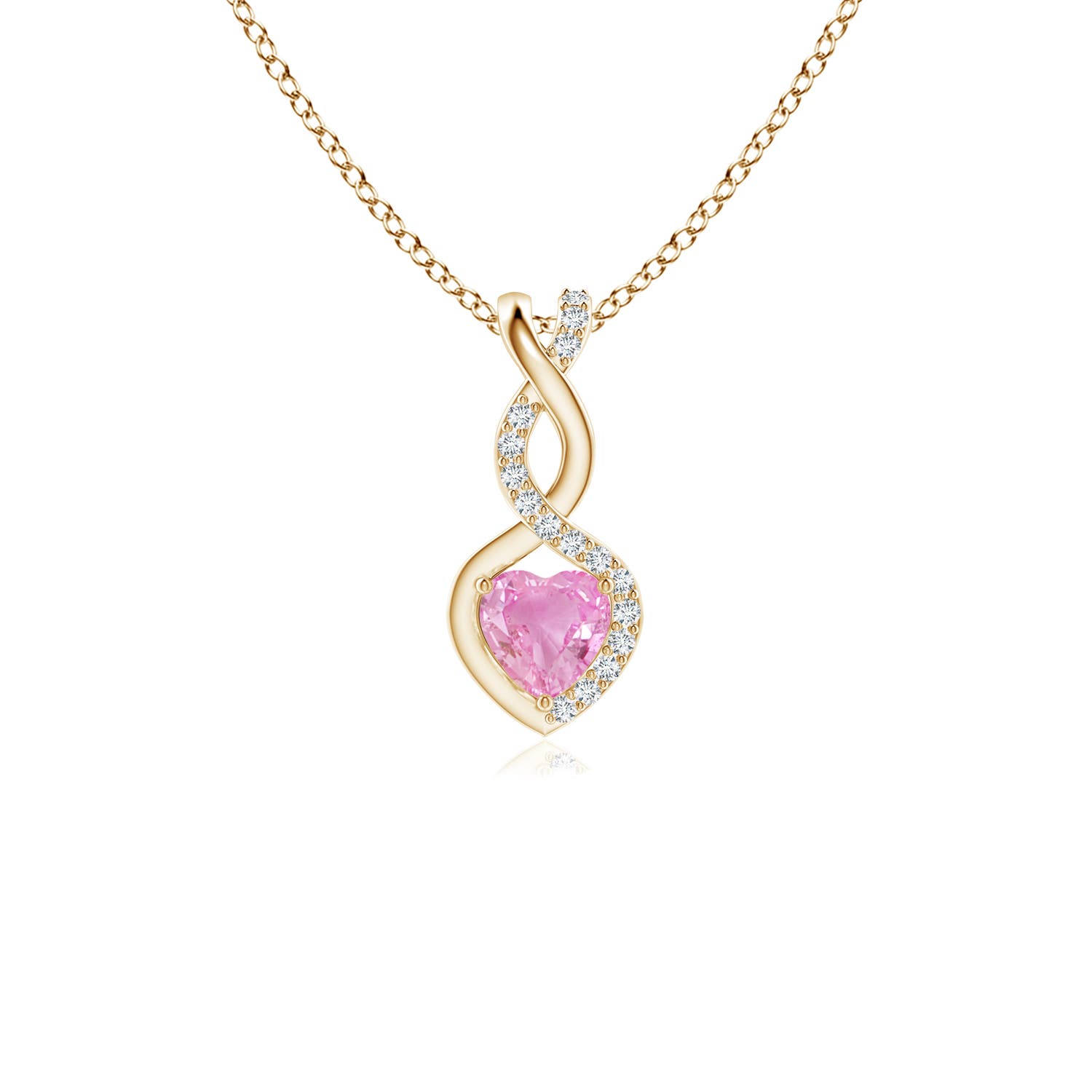 A - Pink Sapphire / 0.3 CT / 14 KT Yellow Gold