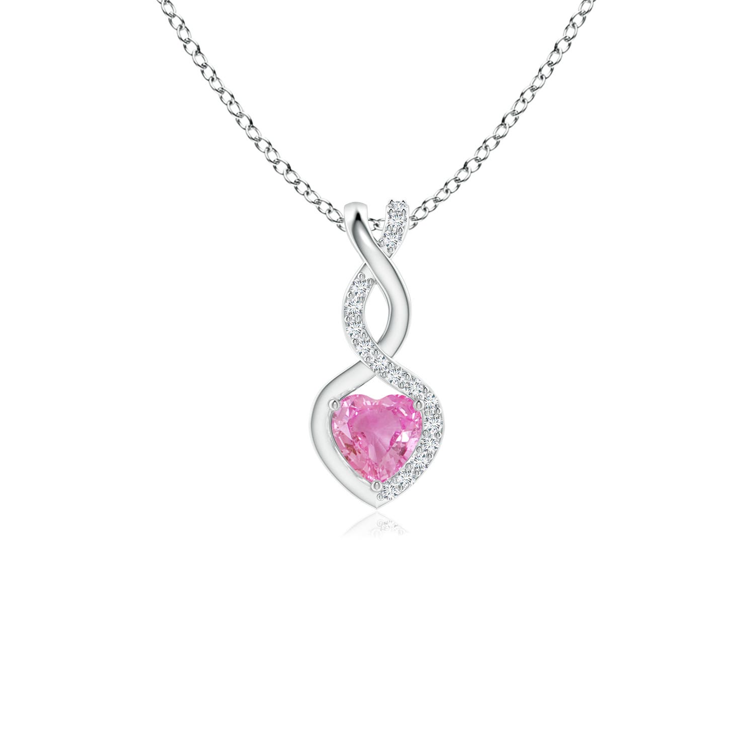 AA - Pink Sapphire / 0.3 CT / 14 KT White Gold