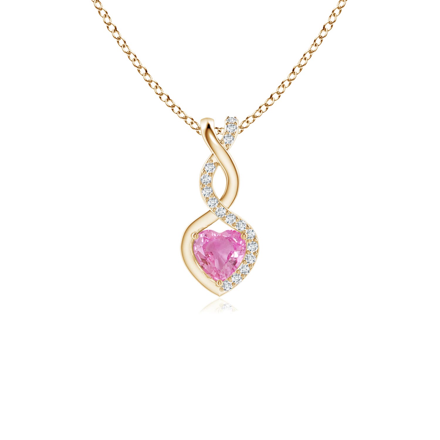 AA - Pink Sapphire / 0.3 CT / 14 KT Yellow Gold