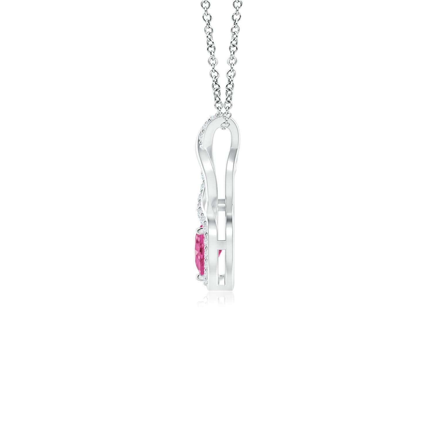 AAA - Pink Sapphire / 0.3 CT / 14 KT White Gold