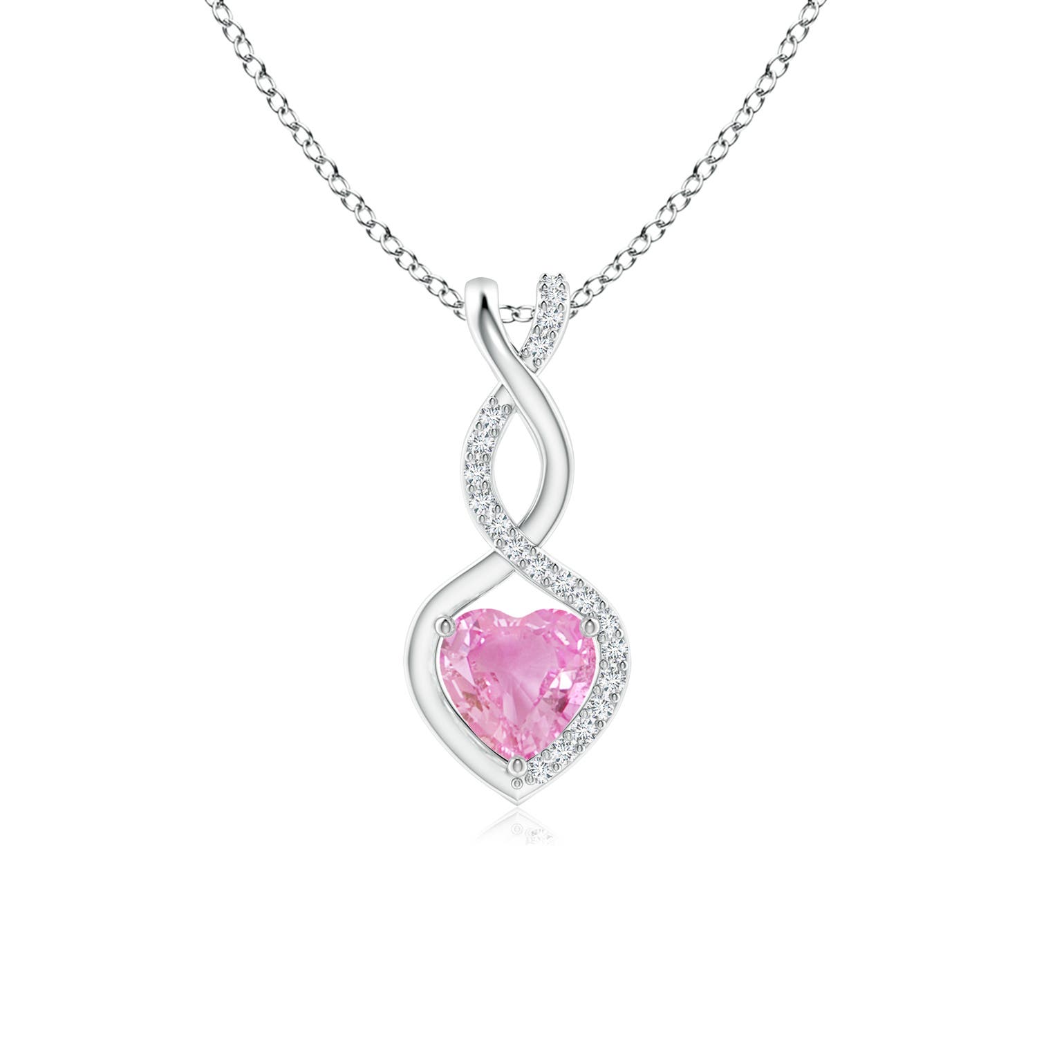 A - Pink Sapphire / 0.61 CT / 14 KT White Gold