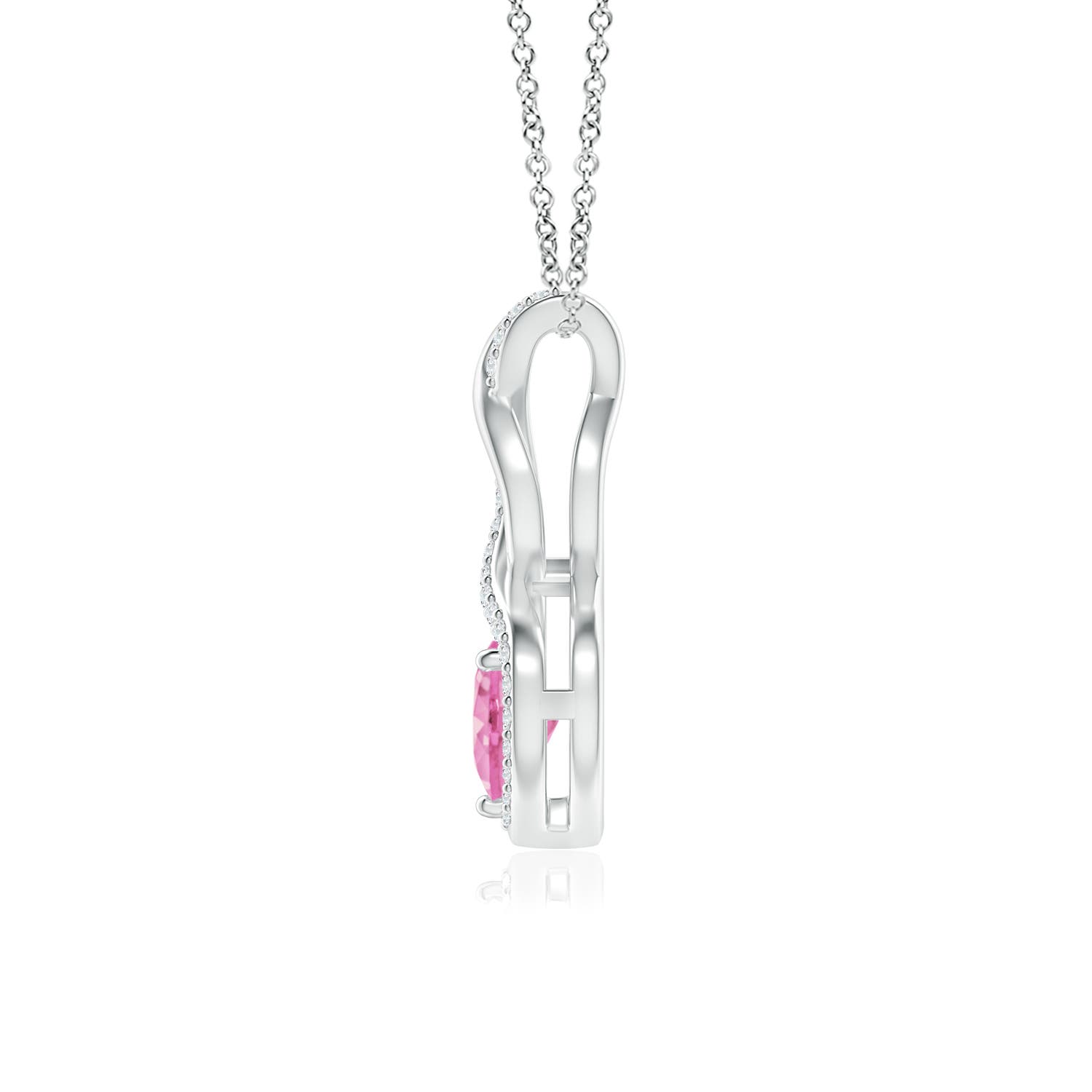 A - Pink Sapphire / 0.61 CT / 14 KT White Gold