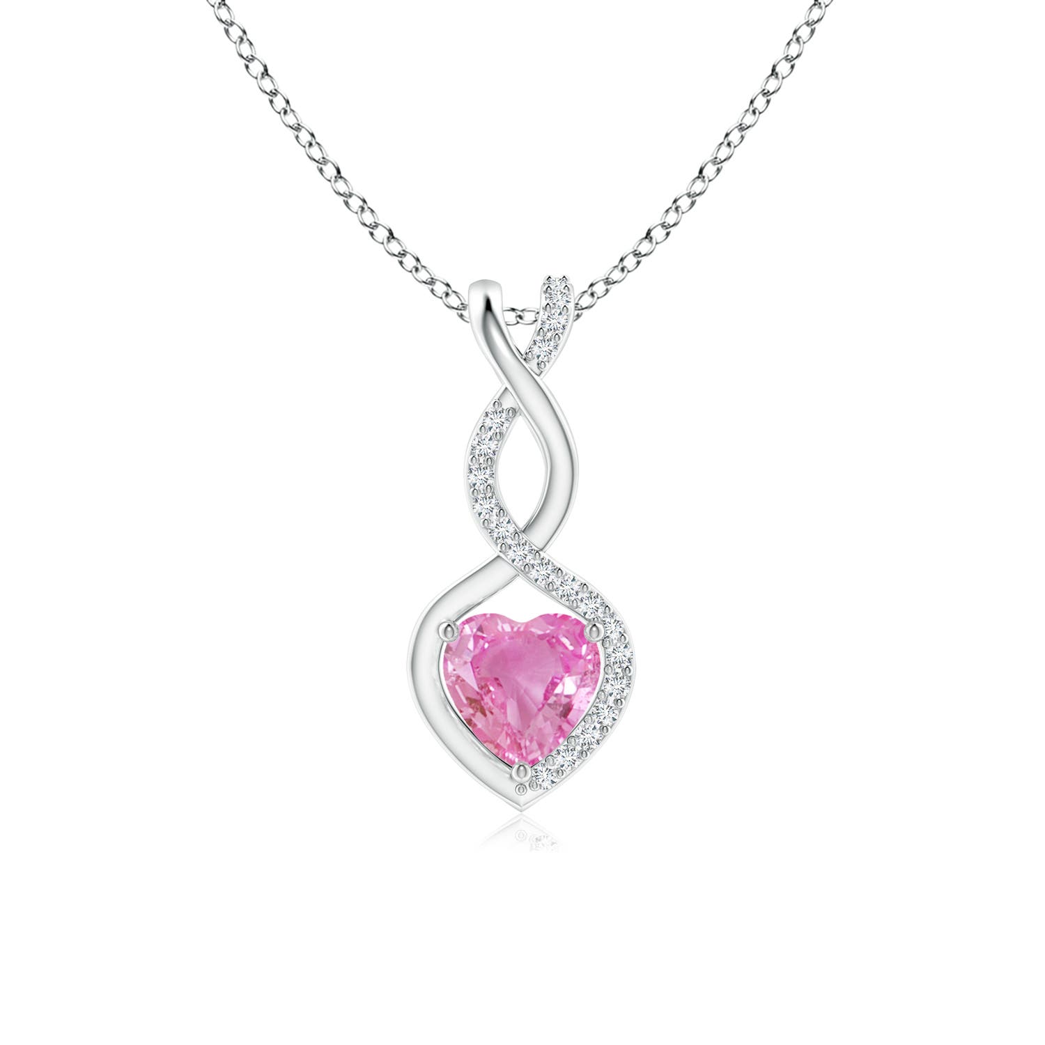 AA - Pink Sapphire / 0.61 CT / 14 KT White Gold