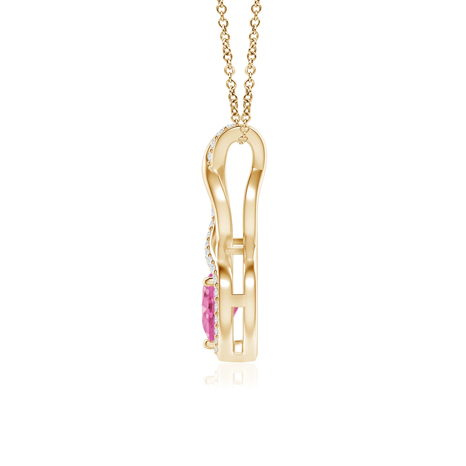 AA - Pink Sapphire / 0.61 CT / 14 KT Yellow Gold