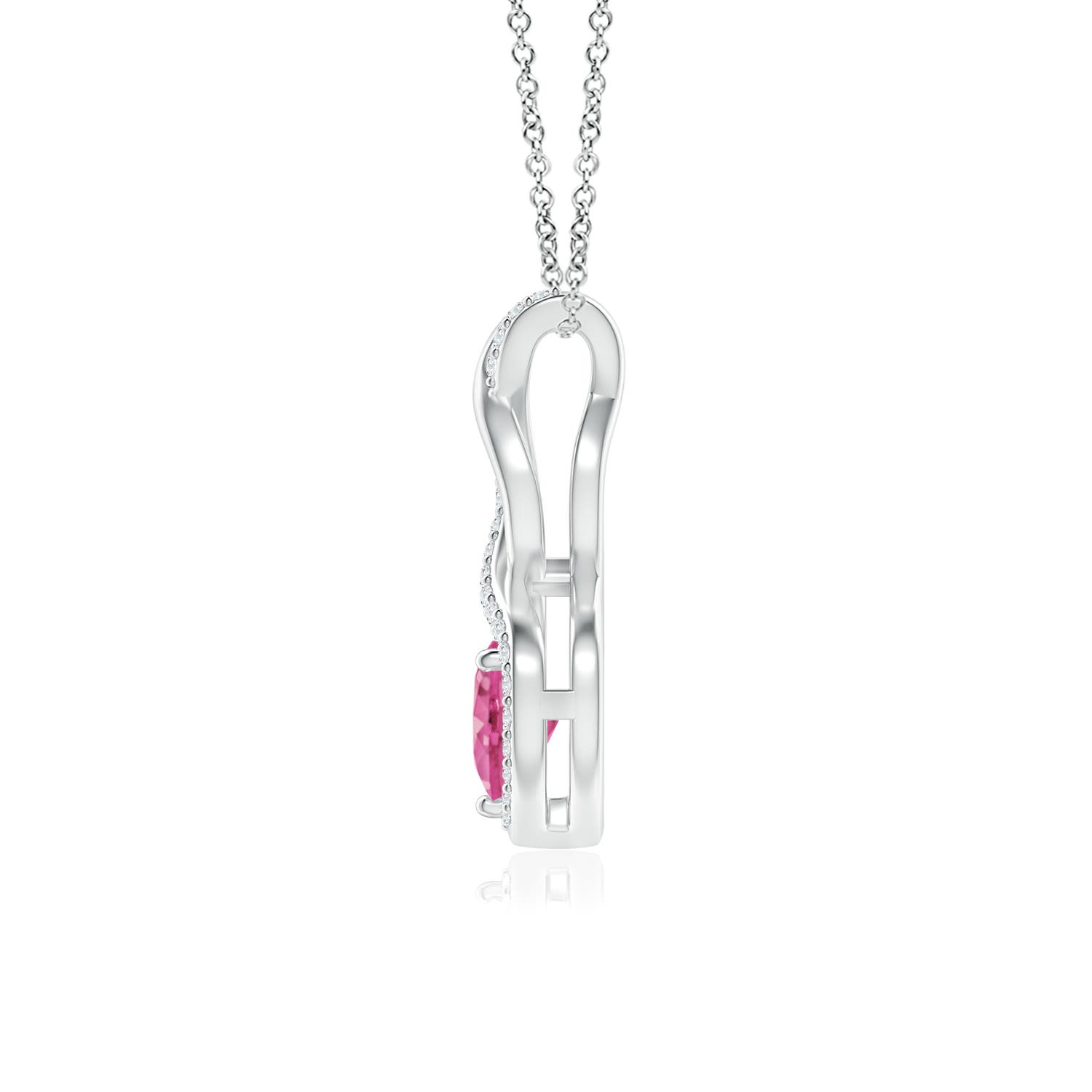 AAA - Pink Sapphire / 0.61 CT / 14 KT White Gold