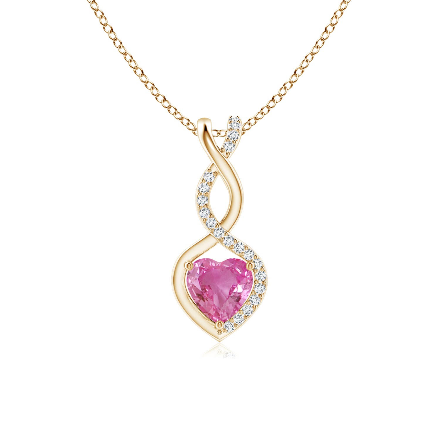 AAA - Pink Sapphire / 0.61 CT / 14 KT Yellow Gold