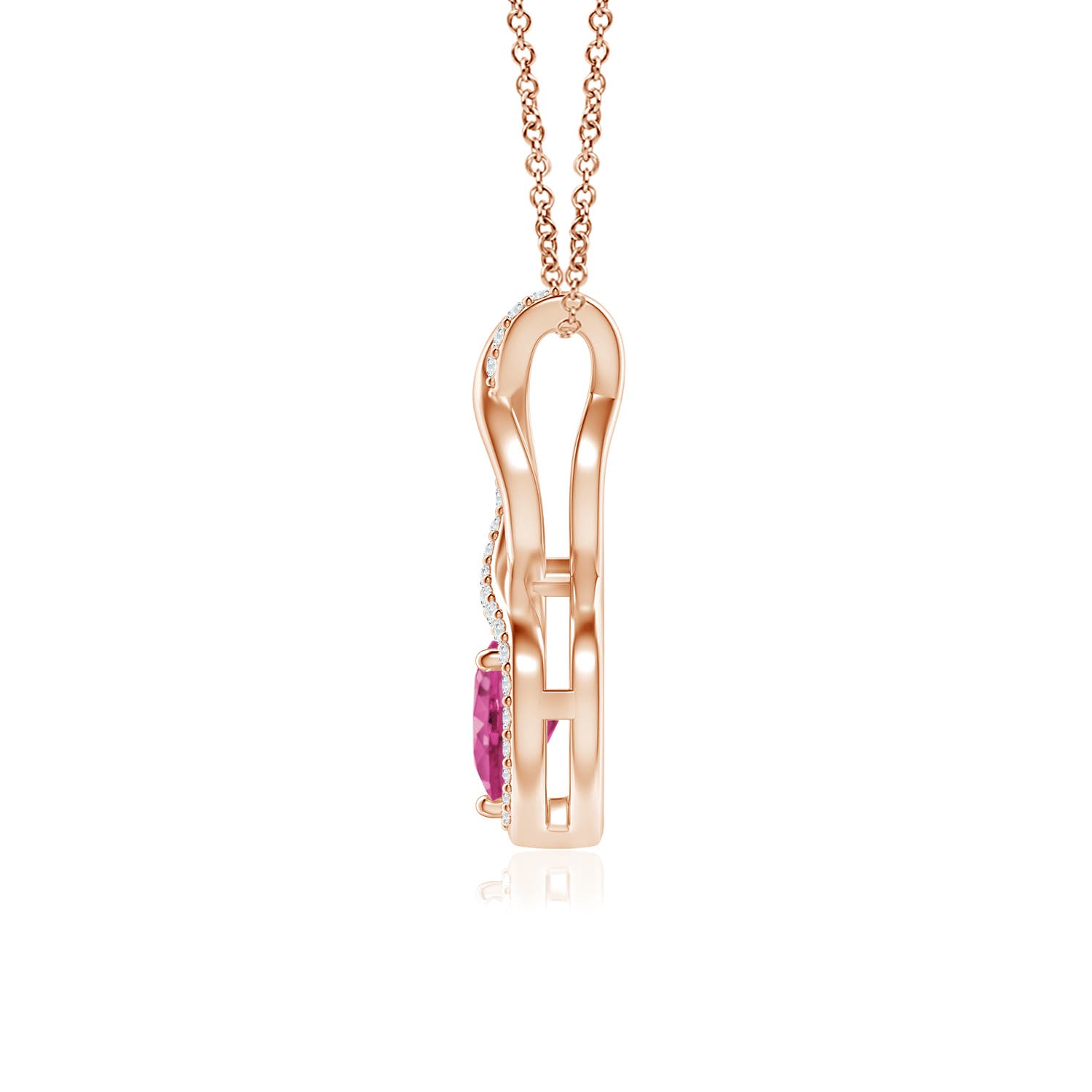 AAAA - Pink Sapphire / 0.61 CT / 14 KT Rose Gold