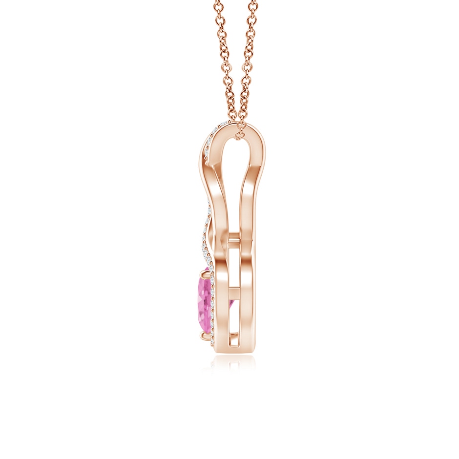 6mm A Heart-Shaped Pink Sapphire Infinity Pendant with Diamond Accents in Rose Gold side 199