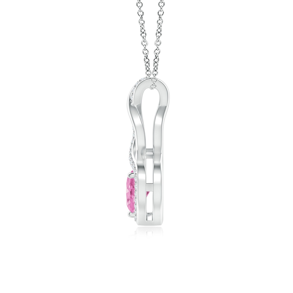 6mm A Heart-Shaped Pink Sapphire Infinity Pendant with Diamond Accents in S999 Silver side 199