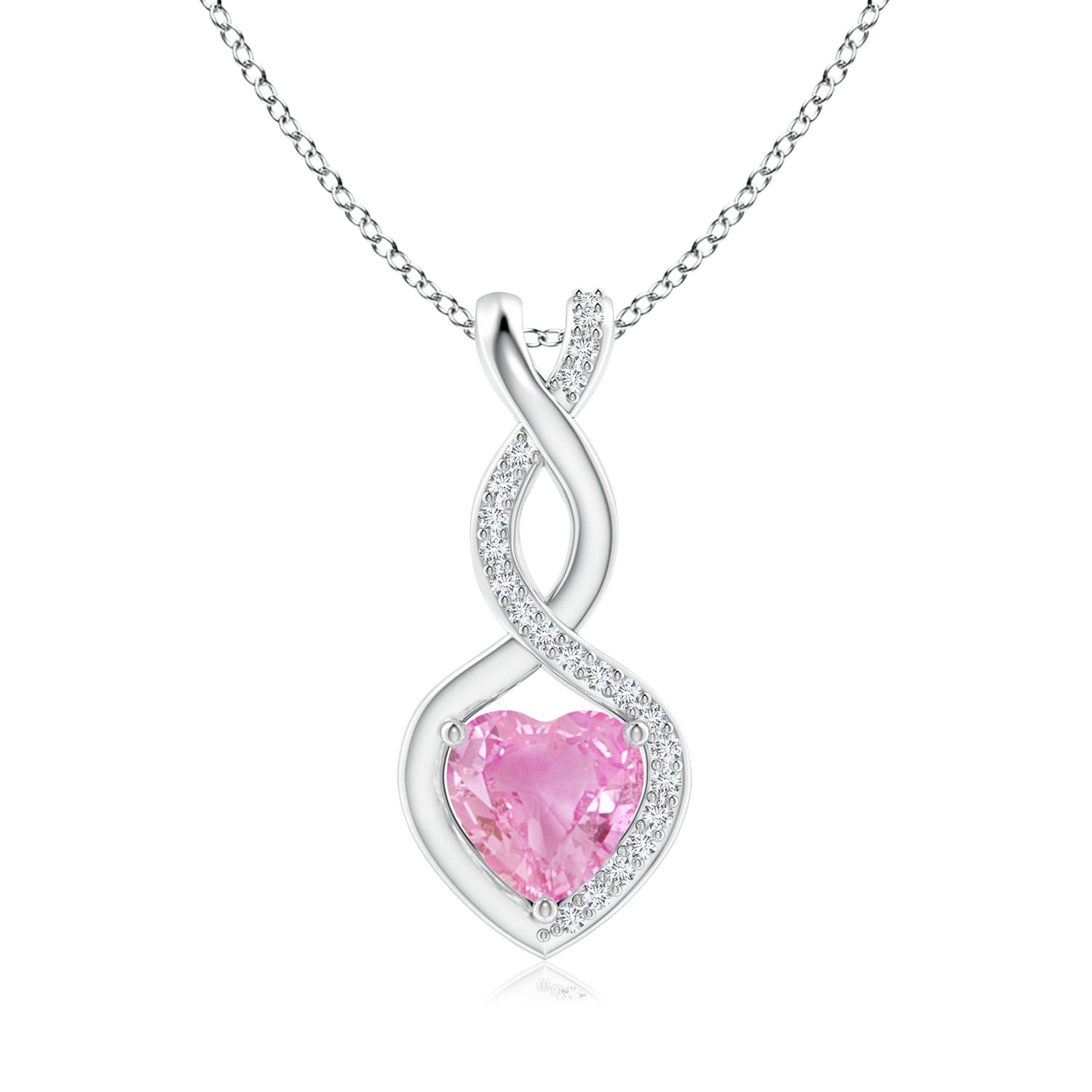 A - Pink Sapphire / 0.89 CT / 14 KT White Gold