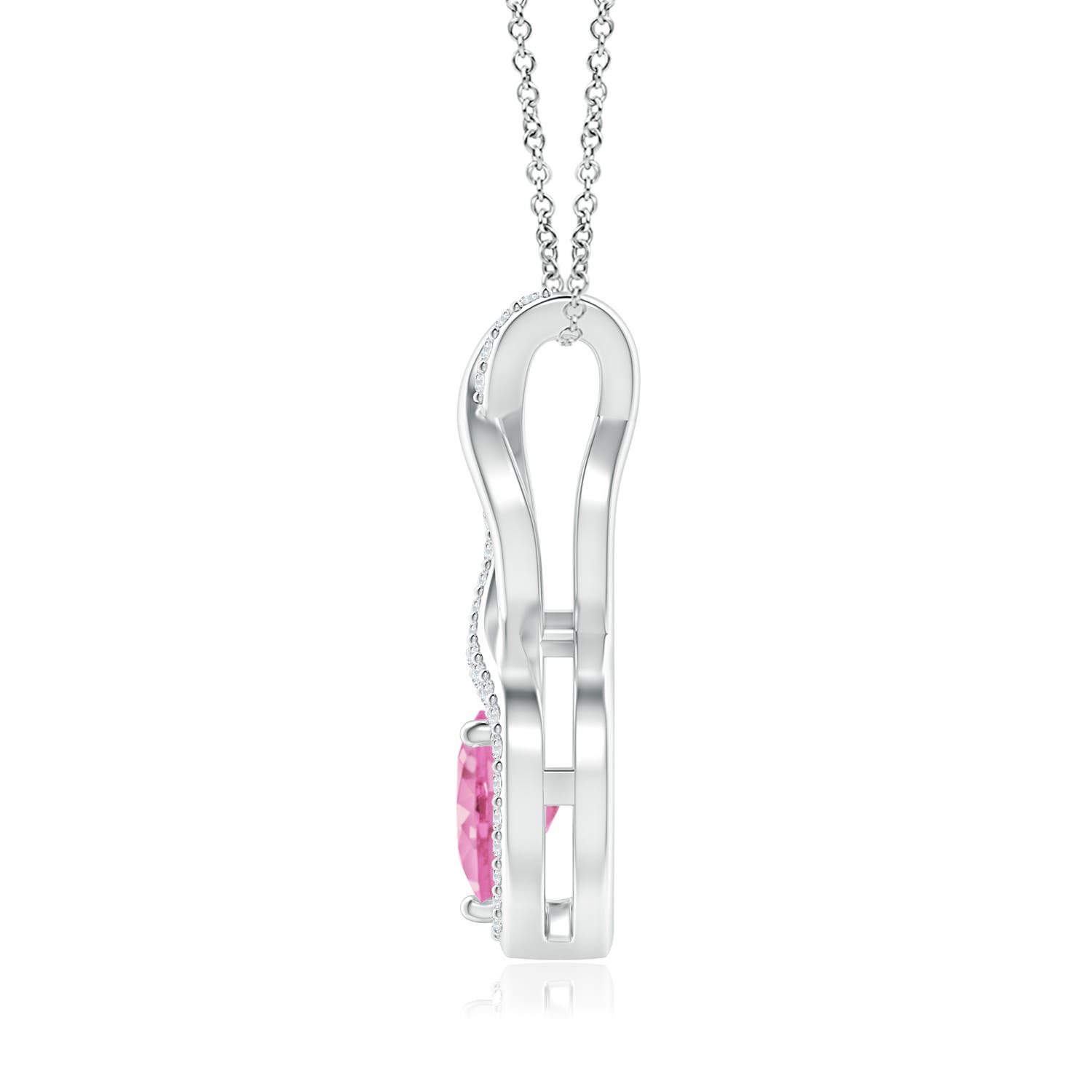 A - Pink Sapphire / 0.89 CT / 14 KT White Gold