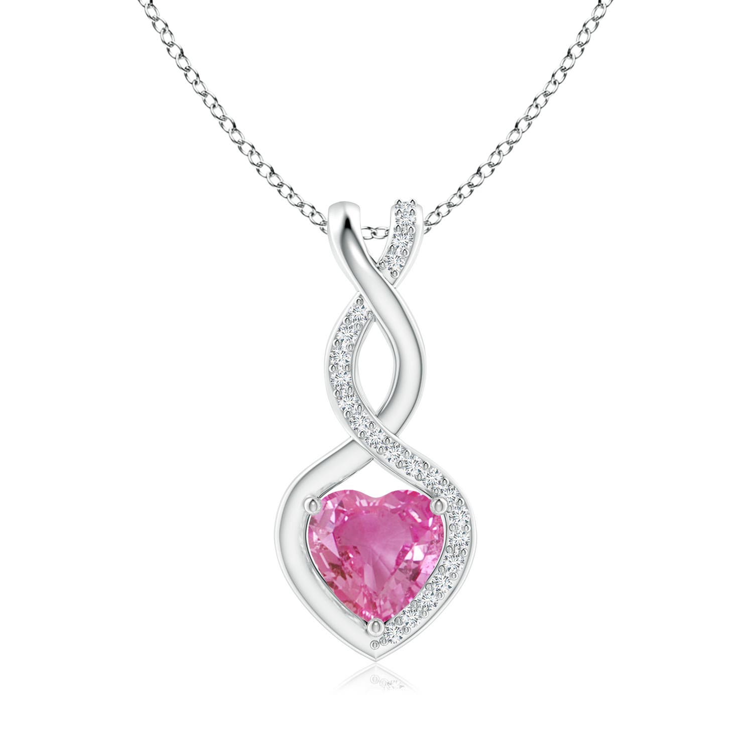 AAA - Pink Sapphire / 0.89 CT / 14 KT White Gold