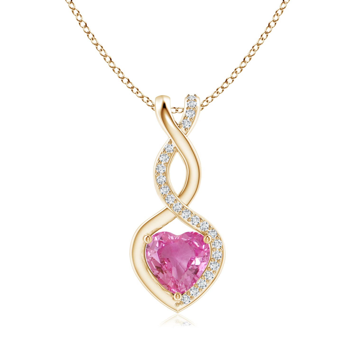 AAA - Pink Sapphire / 0.89 CT / 14 KT Yellow Gold