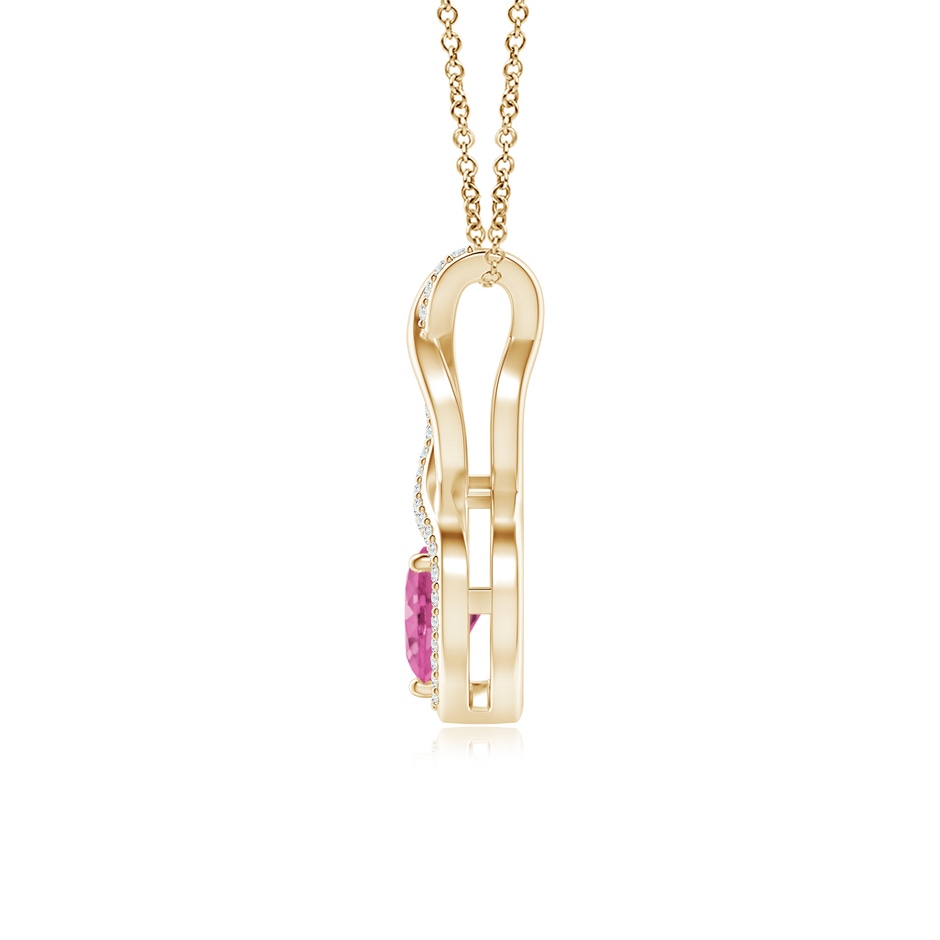 6mm AAA Heart-Shaped Pink Sapphire Infinity Pendant with Diamond Accents in Yellow Gold side 199