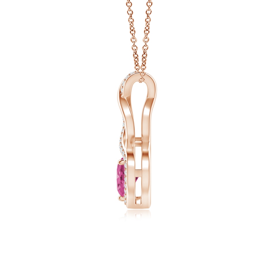 6mm AAAA Heart-Shaped Pink Sapphire Infinity Pendant with Diamond Accents in 18K Rose Gold side 199