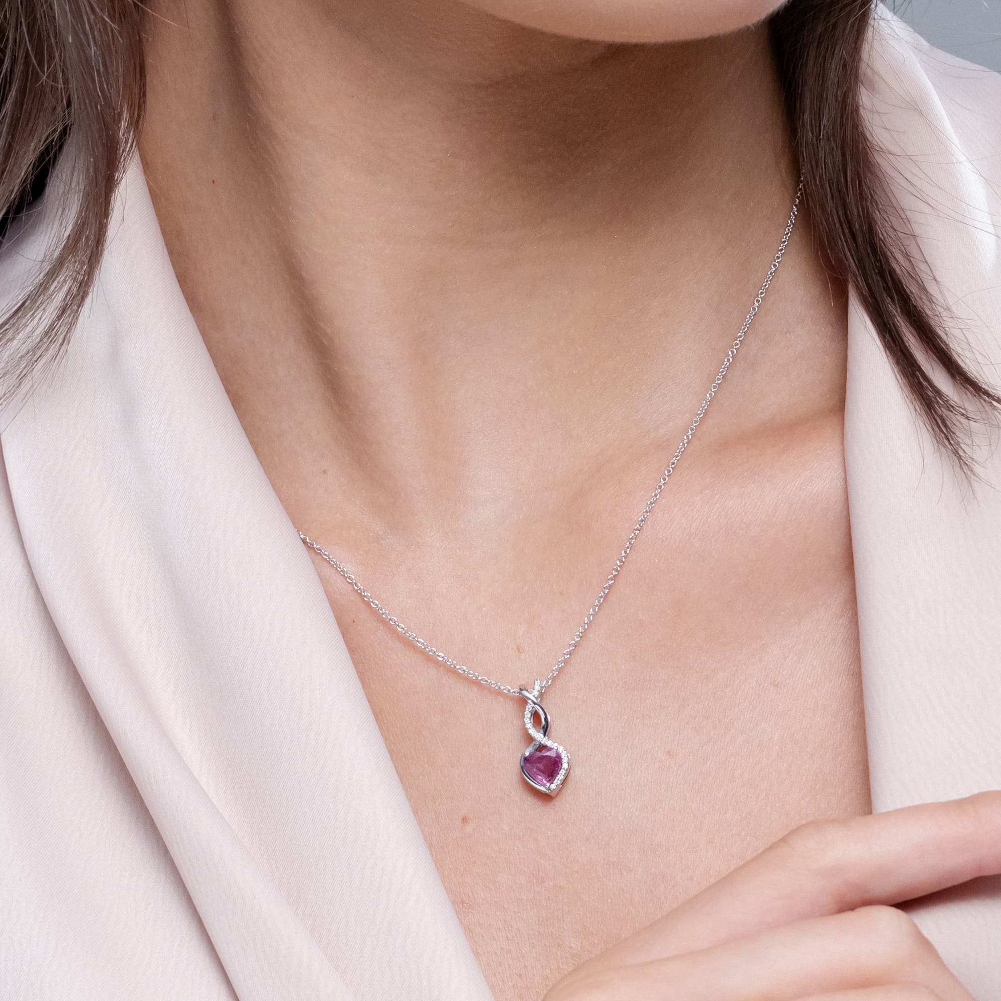 Shop Pink Sapphire Necklace Pendants for Women | Angara