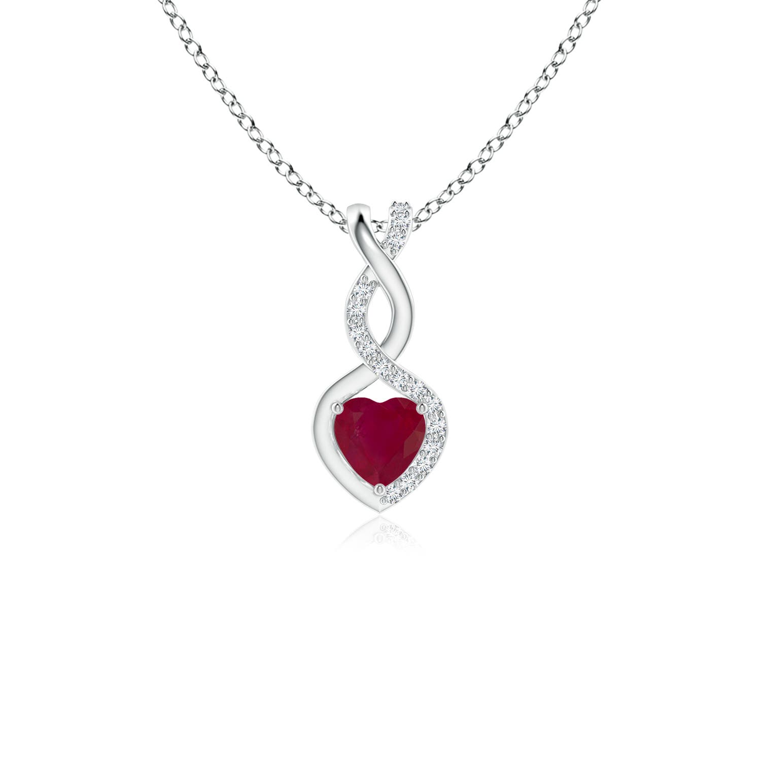 A - Ruby / 0.35 CT / 14 KT White Gold