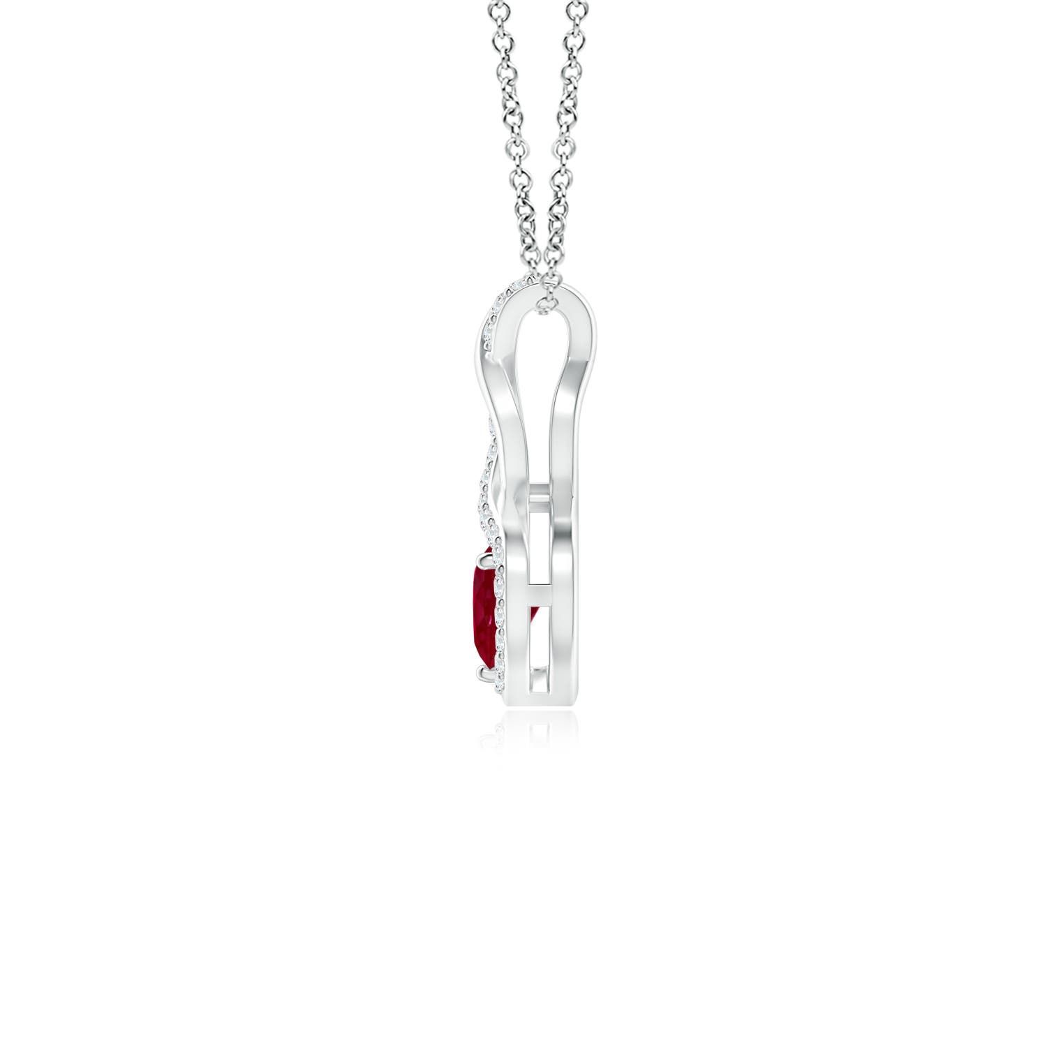 AA - Ruby / 0.35 CT / 14 KT White Gold