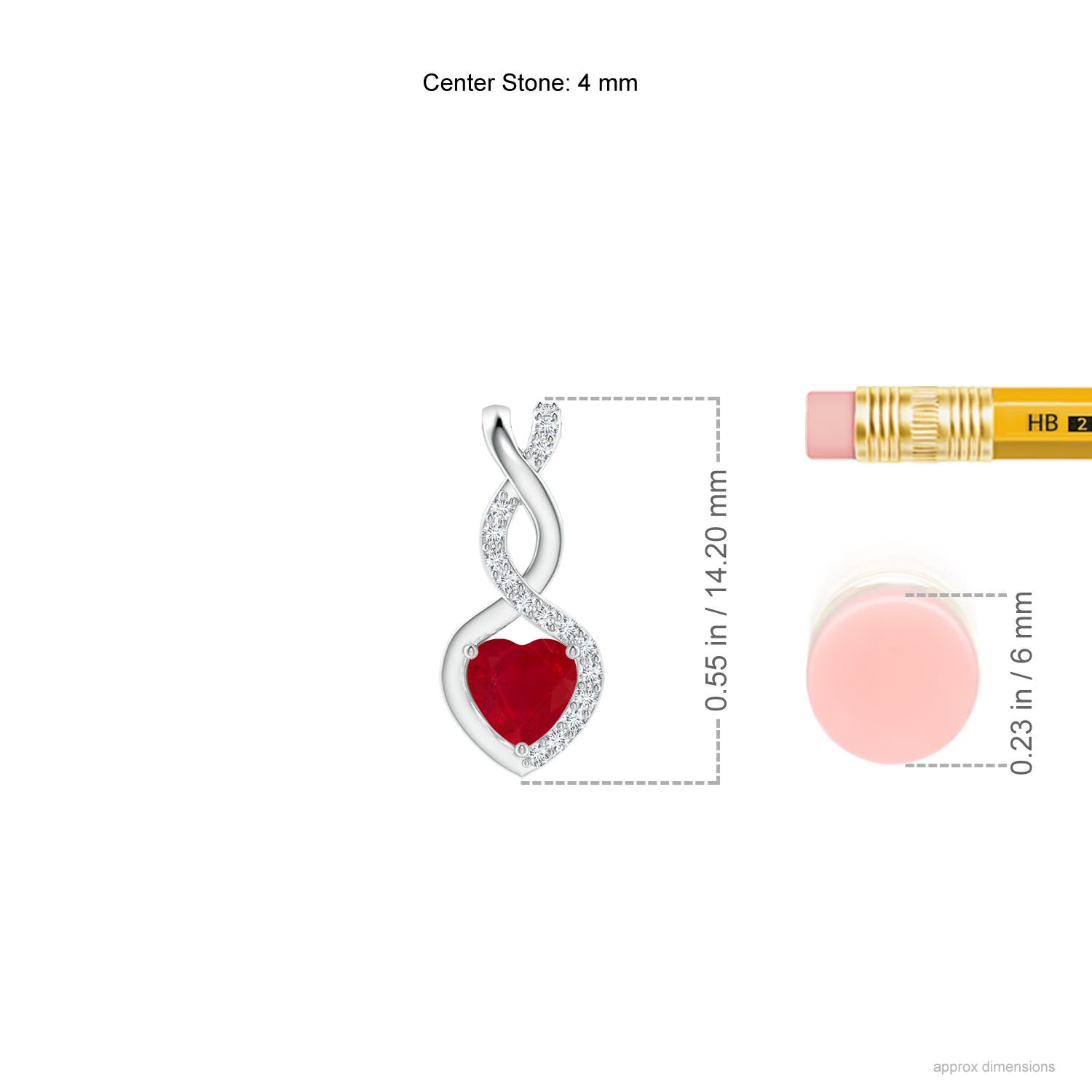 AA - Ruby / 0.35 CT / 14 KT White Gold