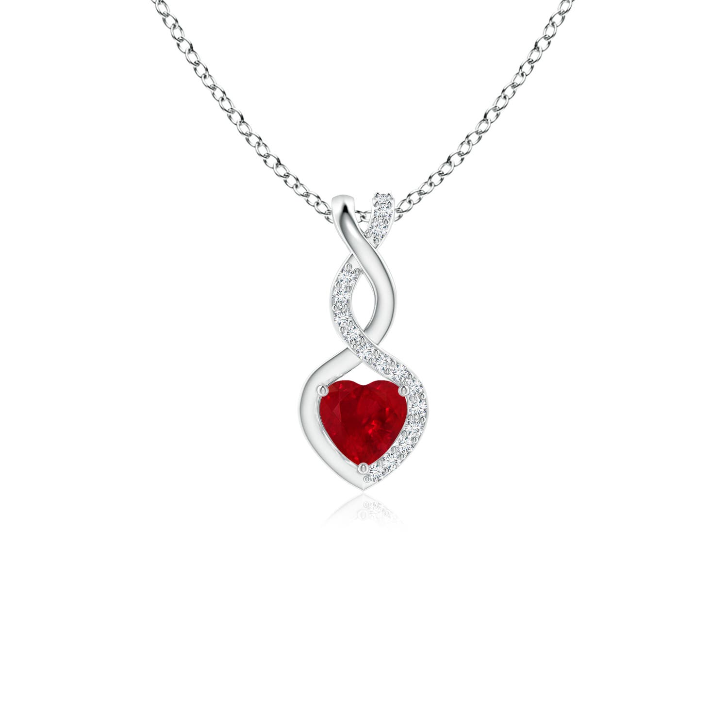 AAA - Ruby / 0.35 CT / 14 KT White Gold
