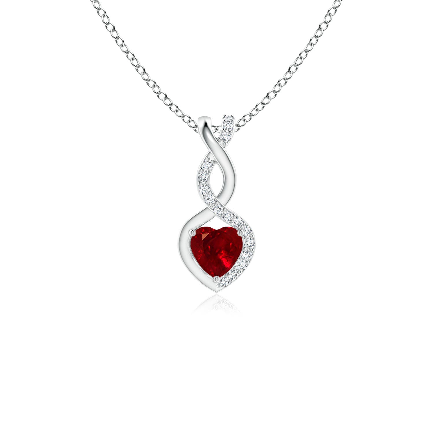 AAAA - Ruby / 0.35 CT / 14 KT White Gold