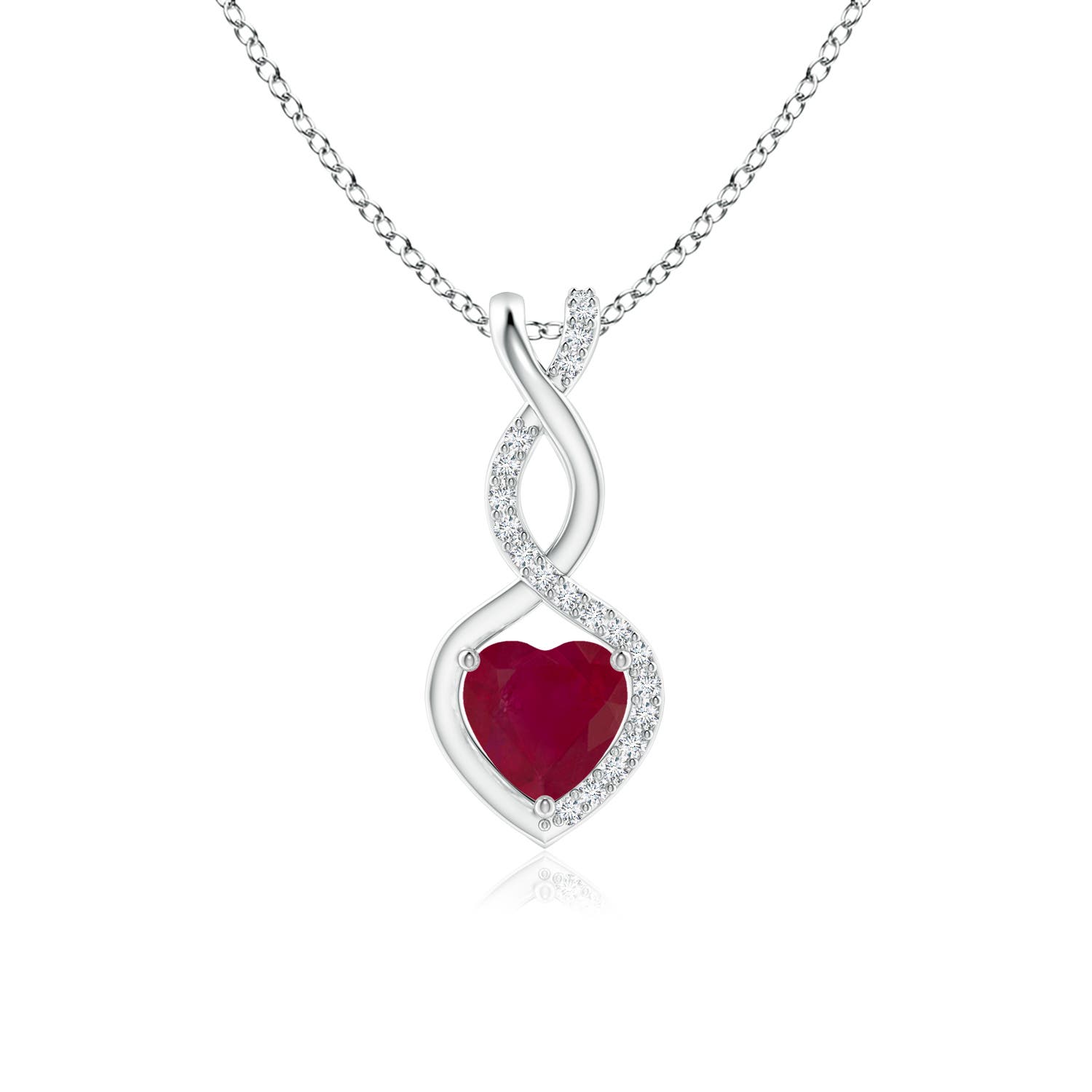 A - Ruby / 0.61 CT / 14 KT White Gold